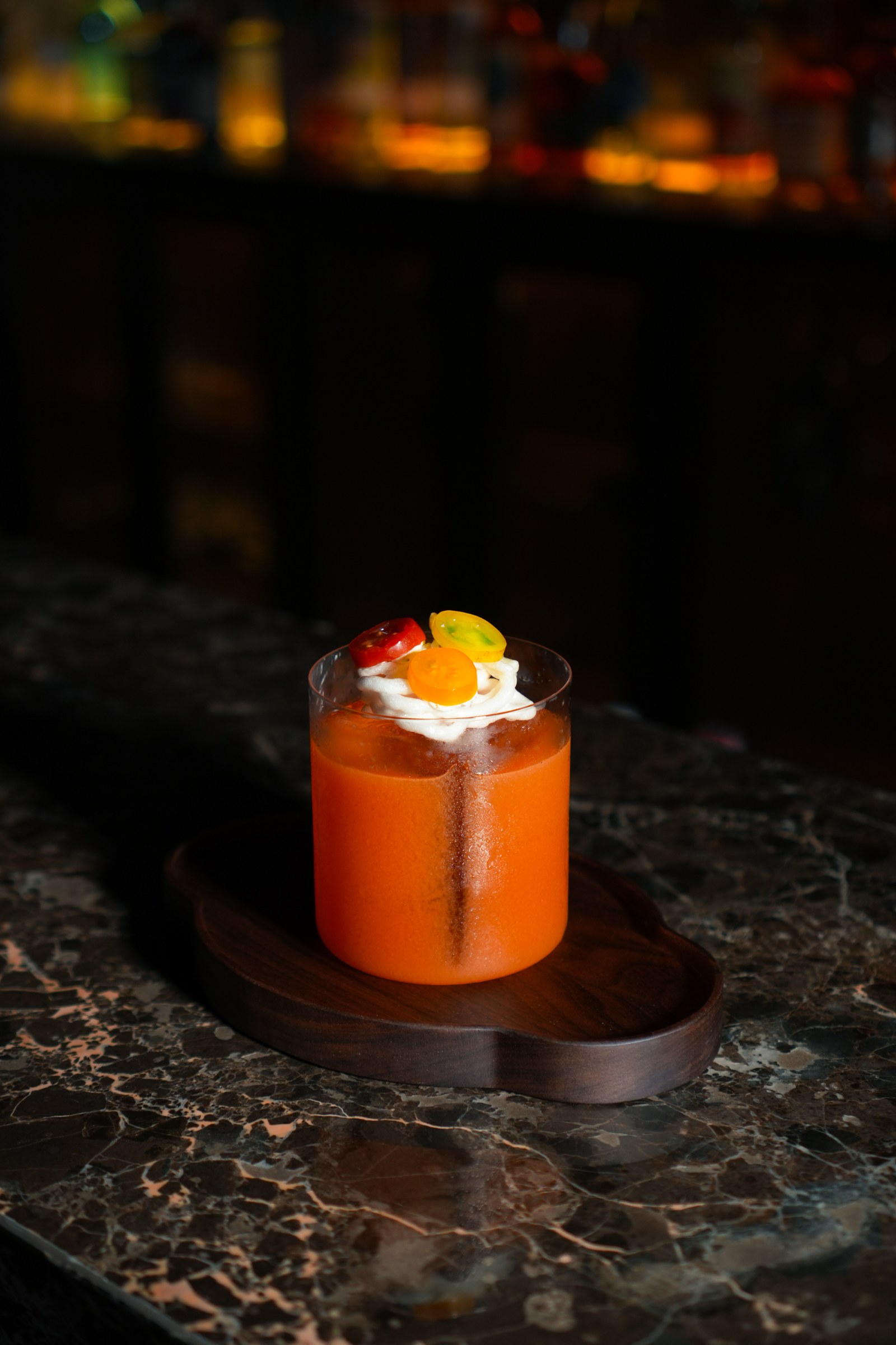 A green signature cocktail at Bar Rasa.